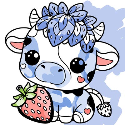 cute strawberry cow