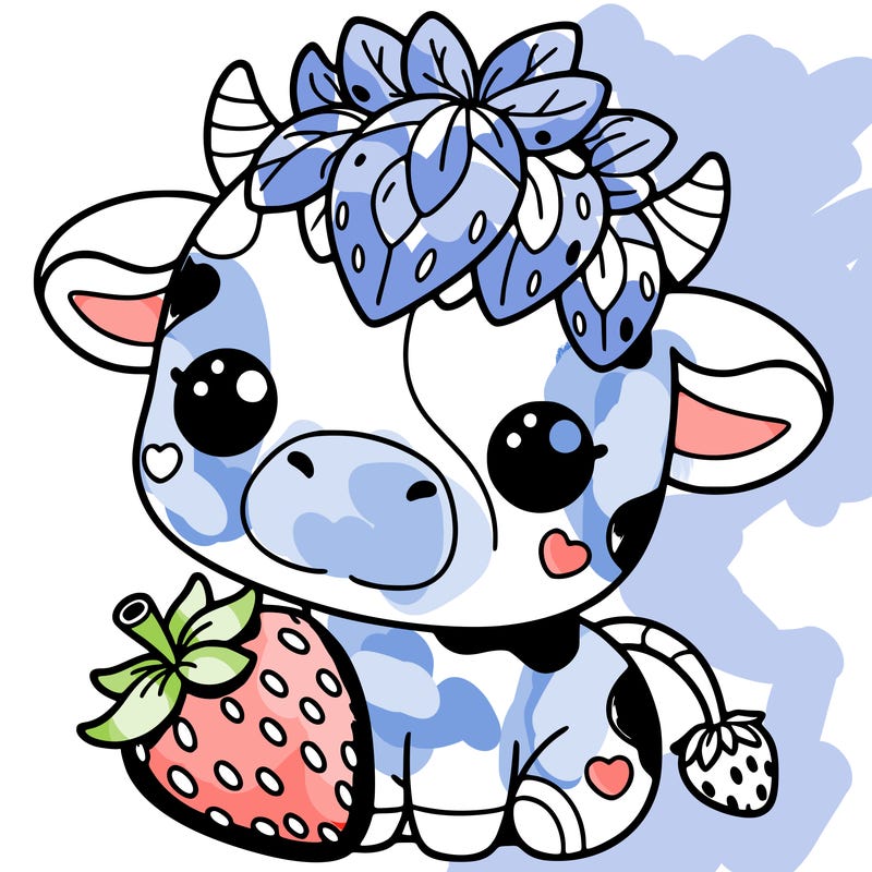 cute strawberry cow