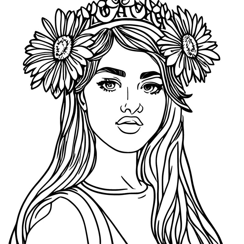 girl with flowers crown