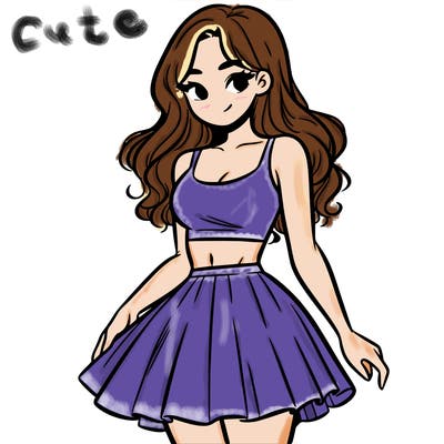 woman in a skirt and crop top