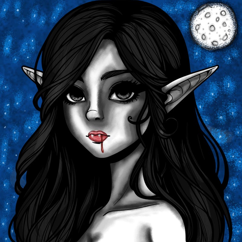 elf girl realistic dark fantasy