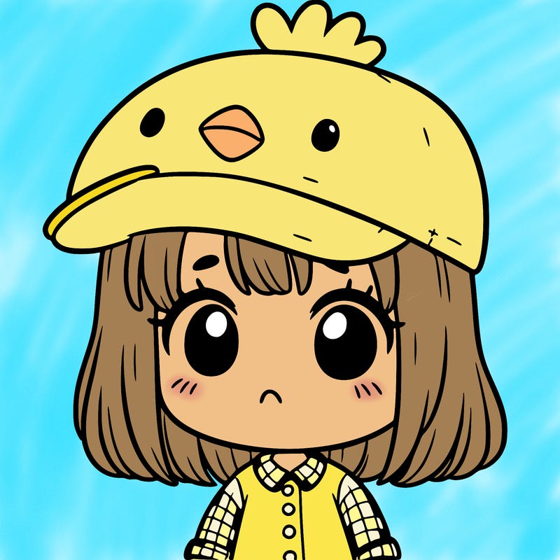 cute girl with chicken hat