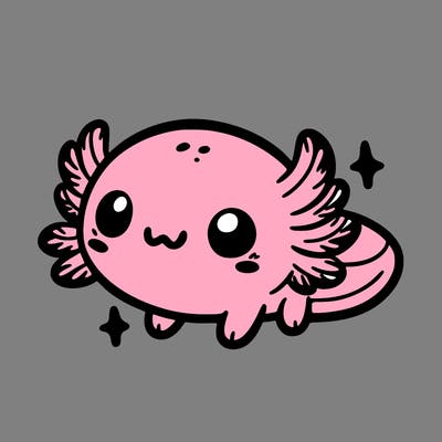 cute easy baby axolotl