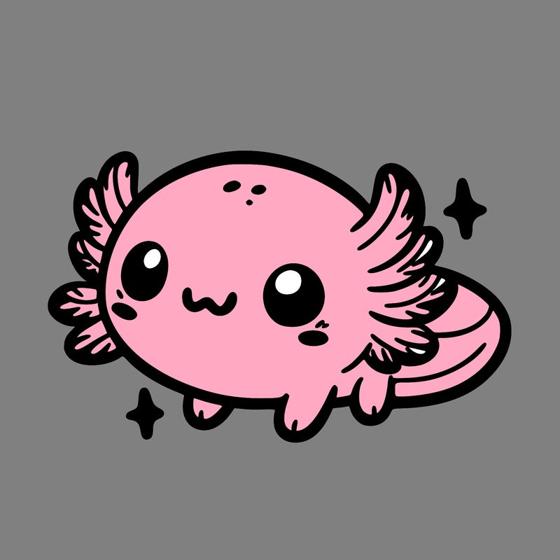 cute easy baby axolotl