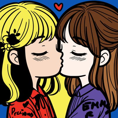 a girl kissing a girl