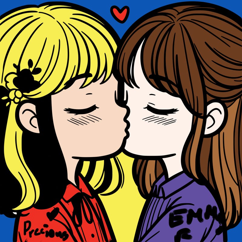 a girl kissing a girl