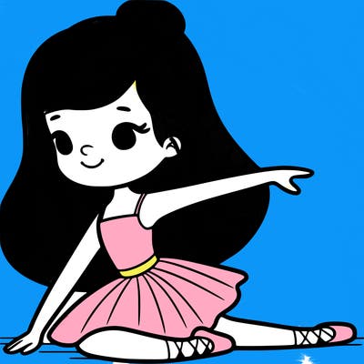 girl with long hair doing ballet