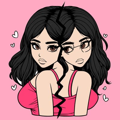 realistic girl split
