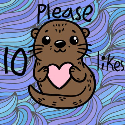 otter with a heart