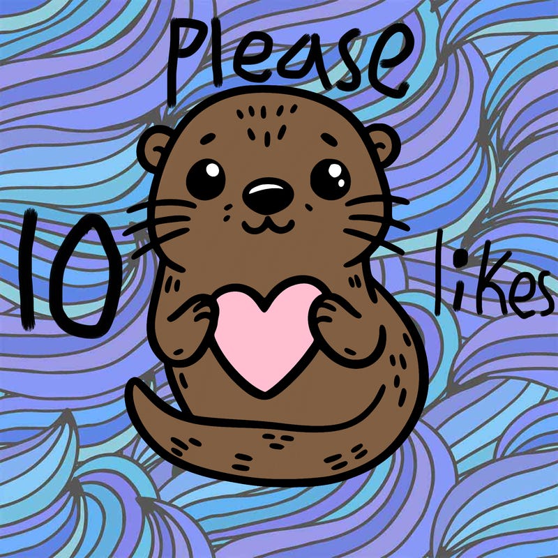 otter with a heart