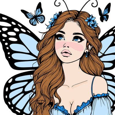 butterfly fairy realistic girl