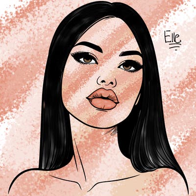 realistic woman with full lips