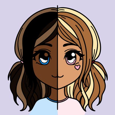 split girl just the face