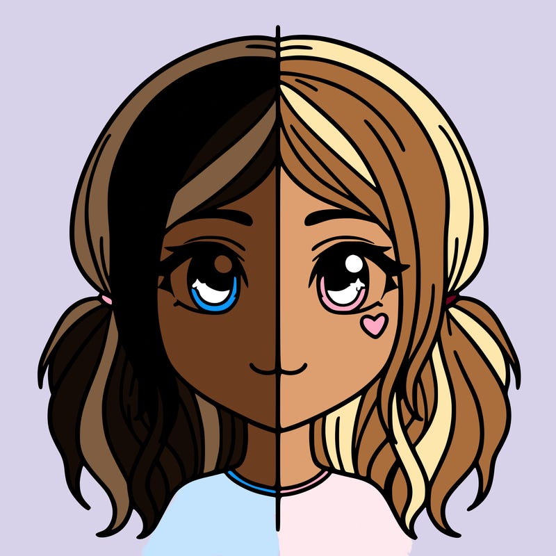 split girl just the face