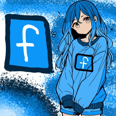 manga teen girl  in a sweater and baggy pants