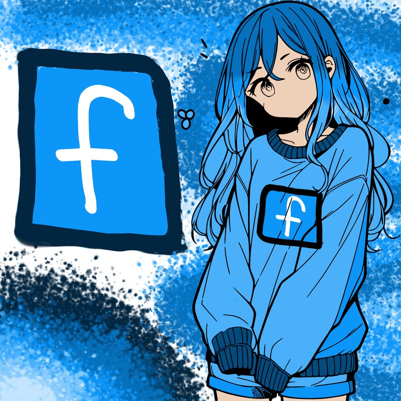 manga teen girl  in a sweater and baggy pants