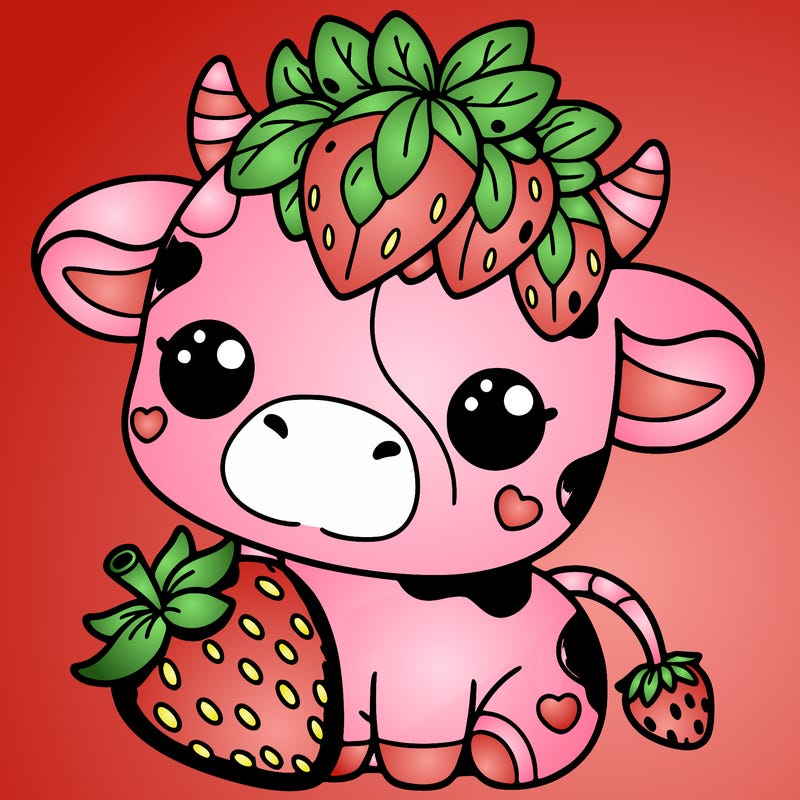 cute strawberry cow