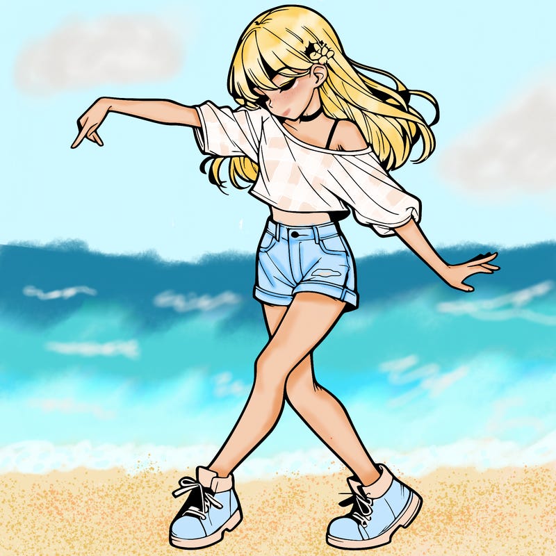 realistic girl danceing