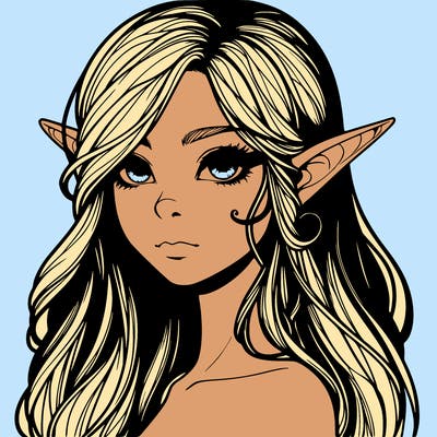 elf girl realistic dark fantasy