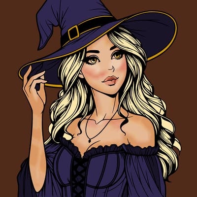 realistic beautiful witch