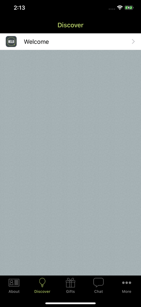 Determine Your Success - Discover screen of the Determine Your Success mobile app showing a welcome message and navigation menu