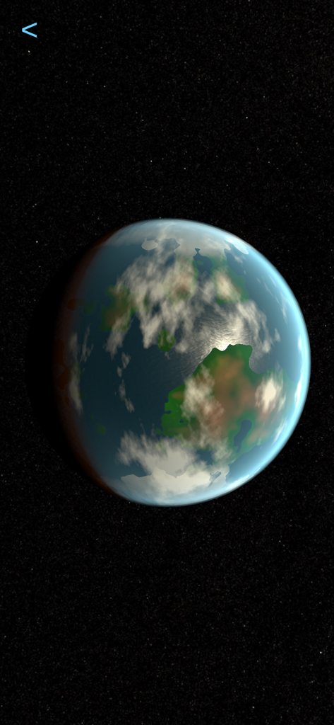 Cartographer - RPG World Maker - Una vista de globo 3D de un planeta de fantasía generado a medida con continentes y océanos