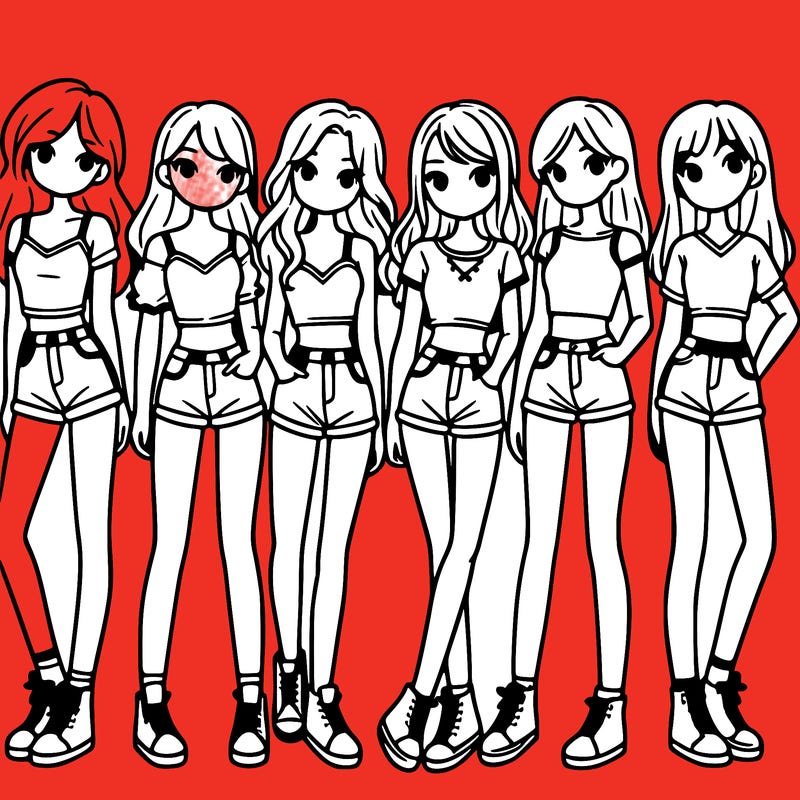 a group of girls wearing crop tops and shorts