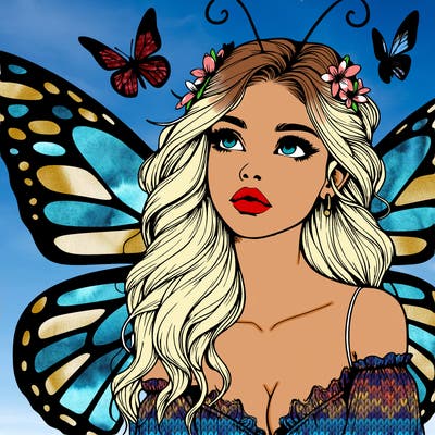 butterfly fairy realistic girl