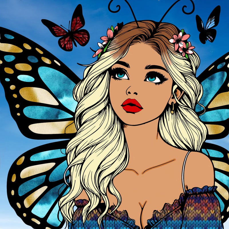 butterfly fairy realistic girl