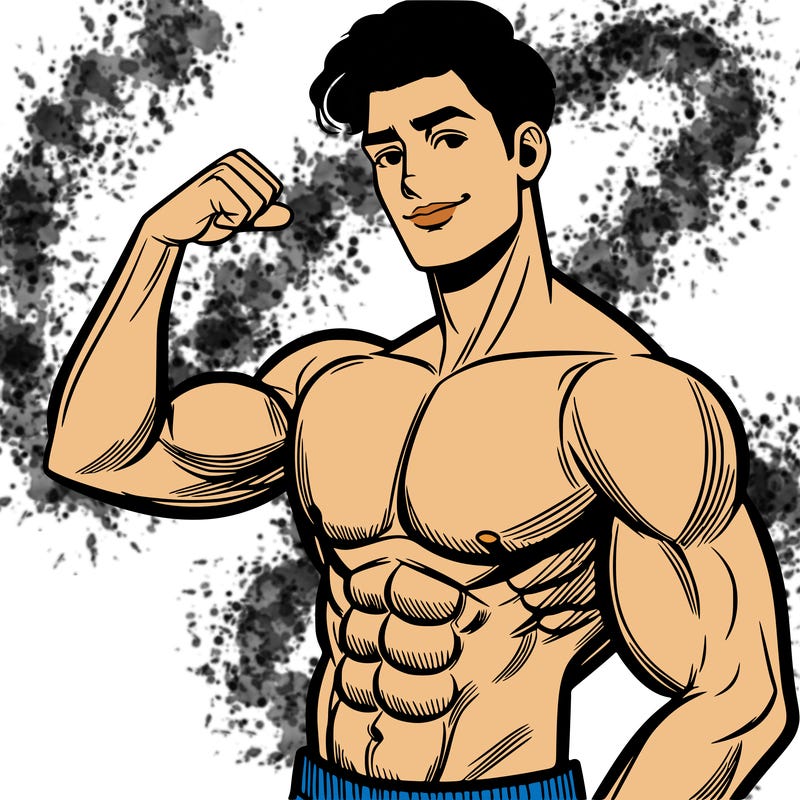 handsome man with six pack.