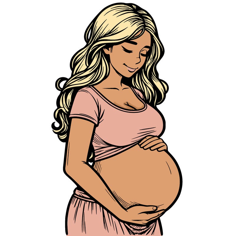 woman heavily pregnant realistic