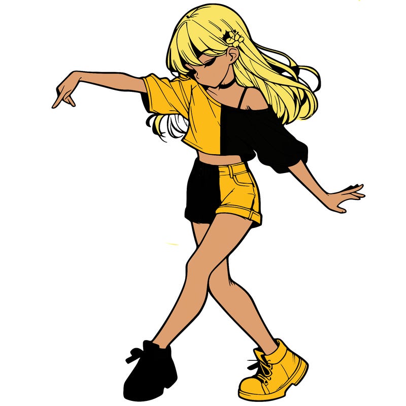 realistic girl danceing