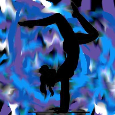 a woman doing a handstand