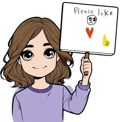 realistic girl holding up a sign