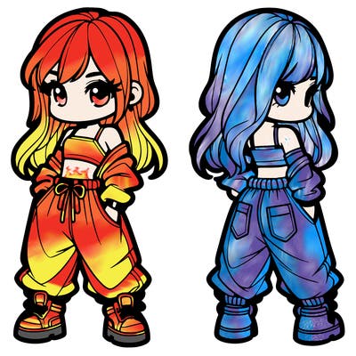 girl in crop top and baggy pants