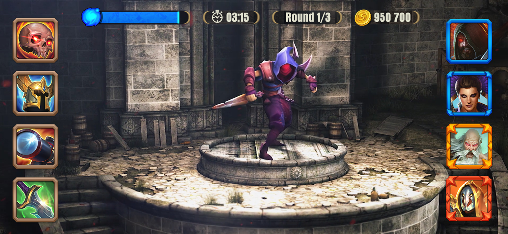 Juggernaut Wars MMORPG gameplay showing a hero character and tactical battle interface.
