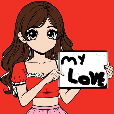 realistic pretty girl holding blank sign