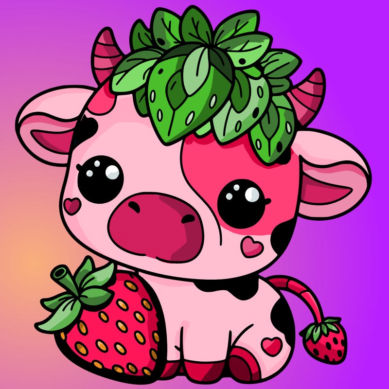 cute strawberry cow
