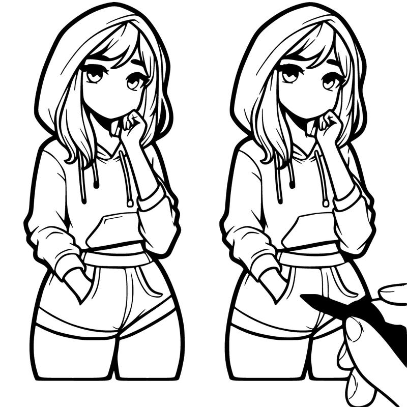 girl in only a tight hoodie and short shorts