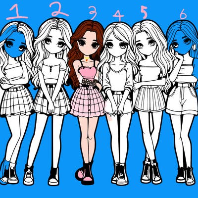 a group of girls realistic