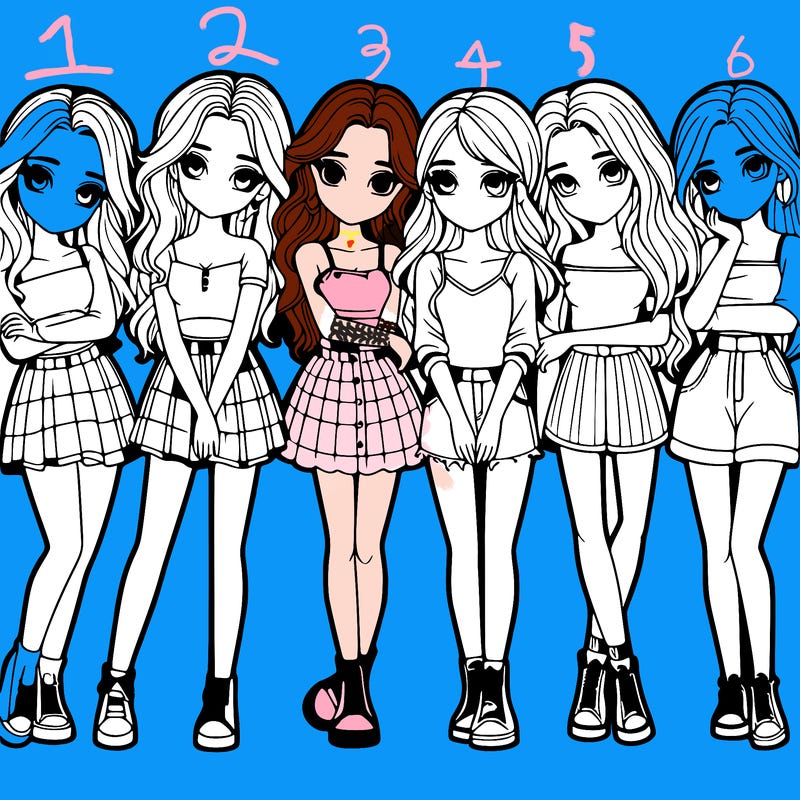 a group of girls realistic