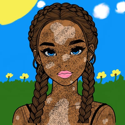 realistic girl with braids