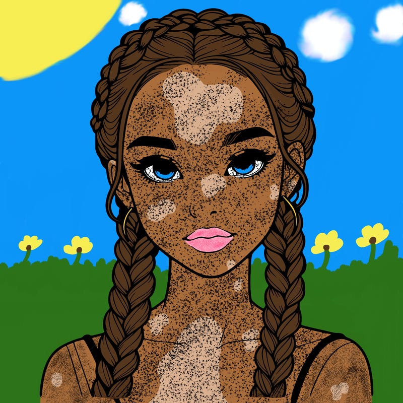 realistic girl with braids