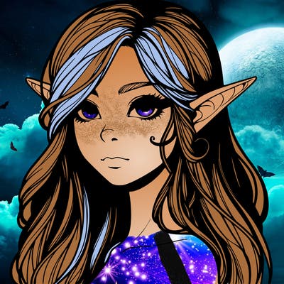 elf girl realistic dark fantasy