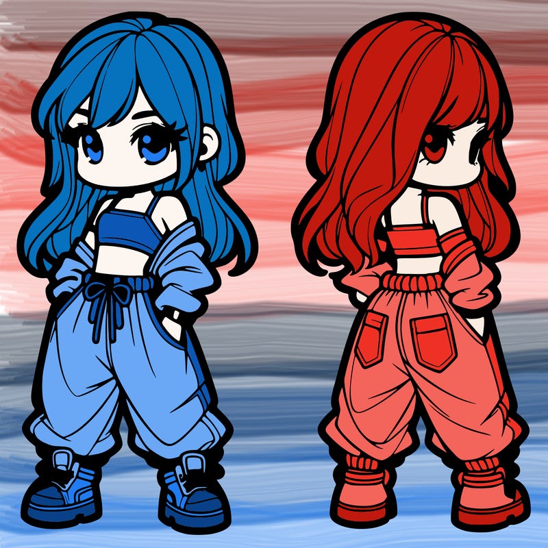 girl in crop top and baggy pants