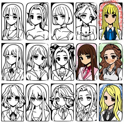 girls that look diffrent anime