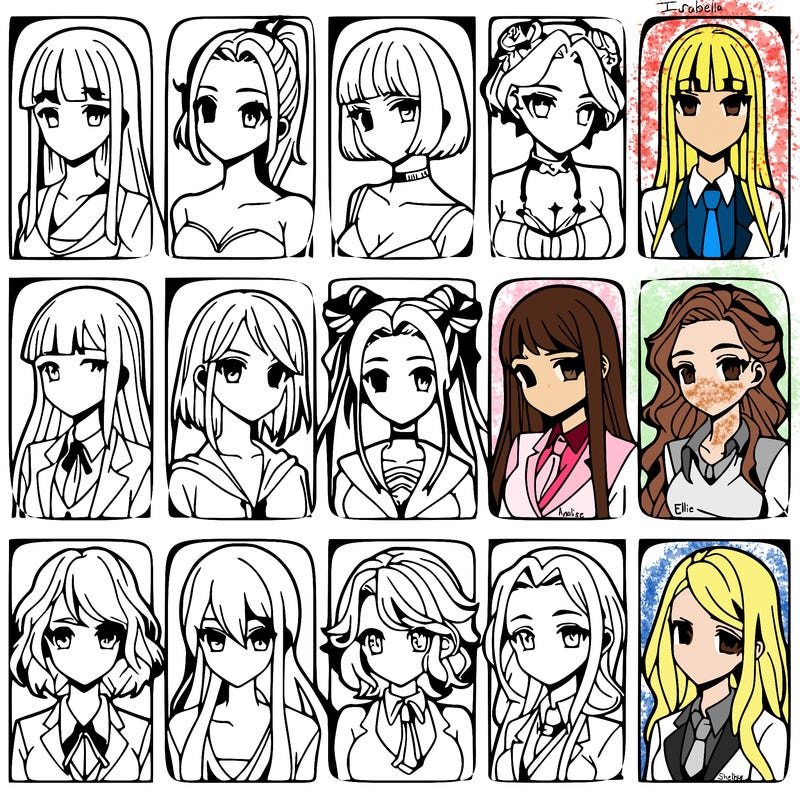 girls that look diffrent anime