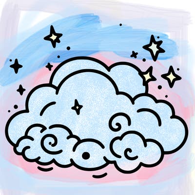 pink starry cloud sky