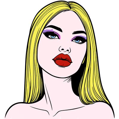realistic woman with full lips