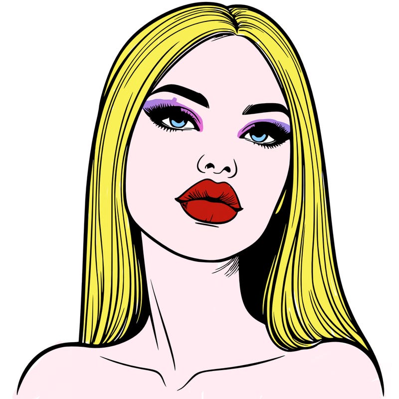 realistic woman with full lips